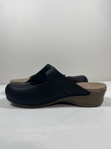 Dansko Womens Martina Mary Jane Clog Sz 41 Black Leahter Comfort Slip On Shoes - Picture 8 of 18