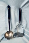 Vintage Mid Century Modern LUXOR Stainless Steel Masher & Ladle Bakelite Handles — photo 2