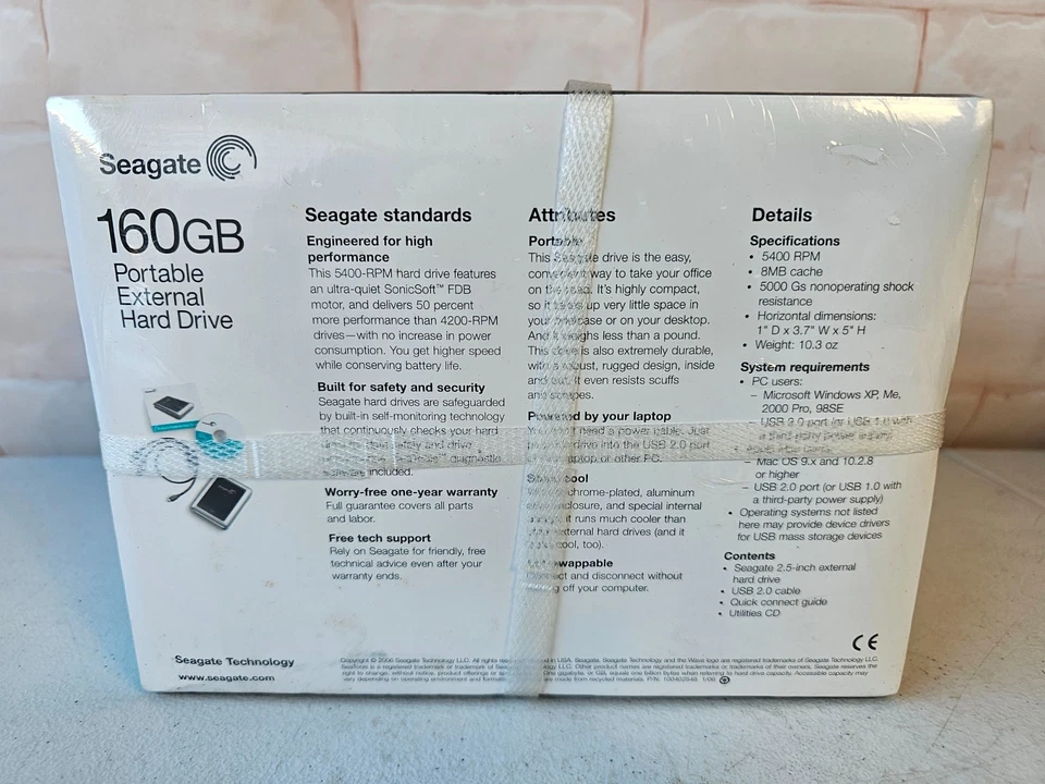 Seagate 160GB Portable External Hard Drive NIB - Image 3 of 3