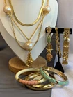 Vtg Costume Jewelry Lot Ambassador Trifari JJI Napier Enamel Faux Pearls / Gems