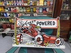 VINTAGE HONEST CHARLEY PORCELAIN SIGN 30" OLD SPEED SHOP GAS RACE CAR SERVICE