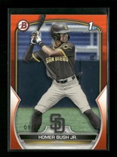 2023 Bowman Draft #BD-124 Homer Bush Jr. Orange #/25