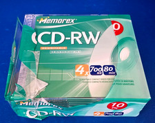 Memorex CD-RW 700MB 80min 4x Rewritable Discs   Lot of 10 Opened 