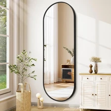 Oval Full Length Mirror Long with Unique Metal Frame Mirror 24"X48" Large Exp...
