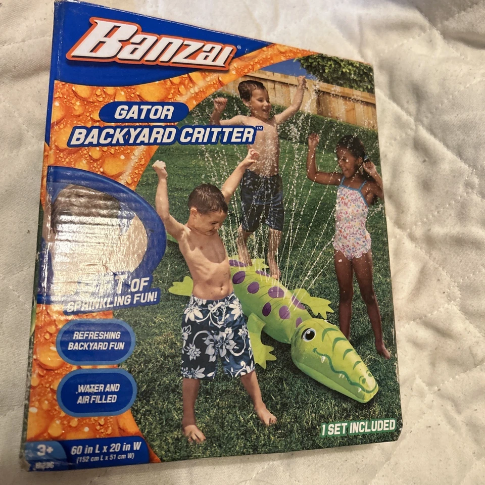 Banzai Gator Backyard Critter 5 ft Of Sprinkling Fun Water And Air Filled - Image 2 of 4