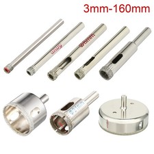 3mm-160mm Cutting Dia Diamond Particles Coating Tip Hole Saw Drill Bit for Glass