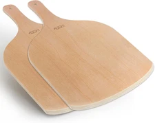 2 Pack Wooden Pizza Peel, 12 Inch Large Pizza Paddle Set for Oven, Stone, Pan or