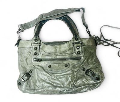 Authentic Balenciaga The First 103208 Gray Leather 2way Handbag - Main Image