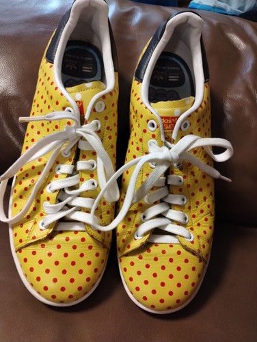 Pharrell Williams X Stan Smith 'Polka Dot' Adidas Mens Shoes Size 10 Yellow/Red - Picture 10 of 12