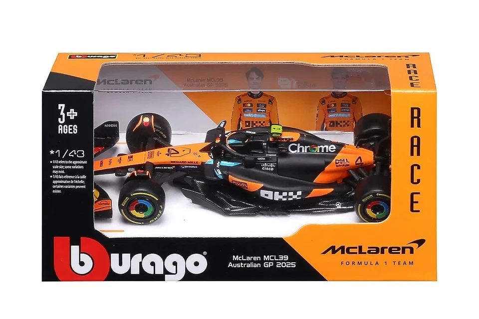 Modellino Lando Norris Mclaren MCL39 F1 2025 Scala 1/43 Burago - Immagine 2 di 2