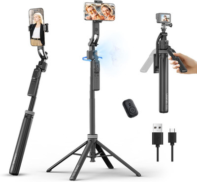 ULANZI TT23 64'' Auto Face Tracking Tripod for Iphone/Android with Remote, 360°Ro