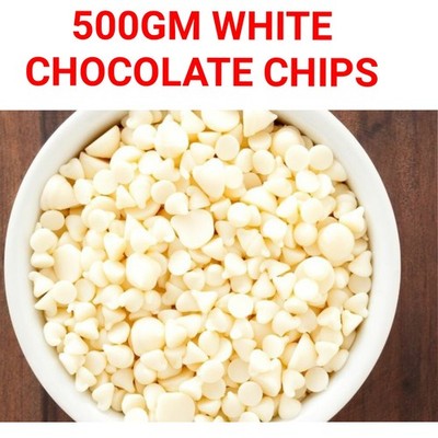 500GM White Chocolate Chips, Choco Chips For Cake Decoration,Baking,Ice Cream