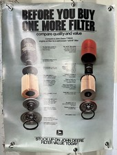 Vintage John Deere Dealer Poster - Filter Comparison  - 1984