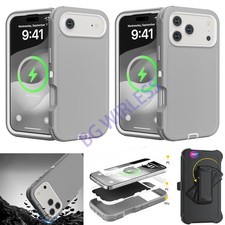 Gray For iPhone 17 AIR/17Pro Max/17/17E SHockproof Defender Case Belt Clip