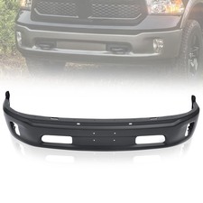 Front Bumper Assembly Classic With Fog Light Holes Without Sensor Holes Black