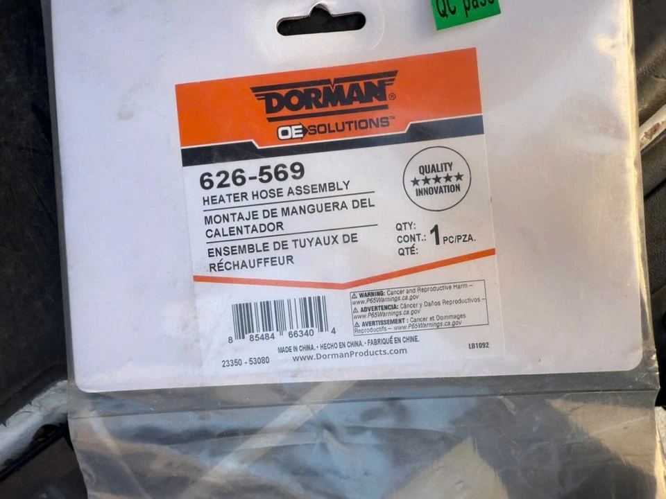 Conjunto de mangueira de aquecedor de motor Dorman 626-569 para modelos selecionados 88-95 Chevrolet GMC - Imagem 3 de 3