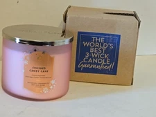 Bath & Body Works Crushed Candy Cane 3 Wick Jar Candle Christmas 14.5 oz New