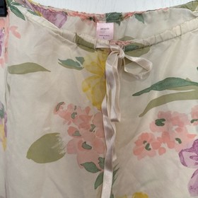 Victoria's Secret silk Floral Pajama Pants - Cream, Pink, Yellow, Green