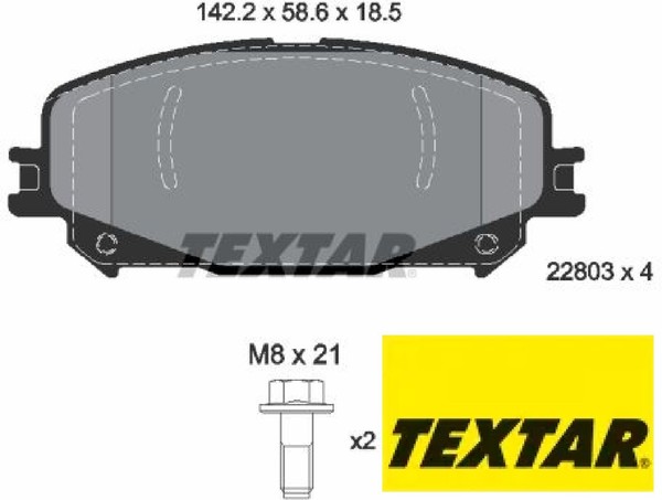 Textar 2280301 Bremsbelagsatz FüR Scheibenbremse Bremsbelagsatz-image