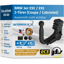 ANHÄNGERKUPPLUNG für BMW 3er E92 E93 06-13 ver. abnehmbar GDW +7pol E-Satz ABE