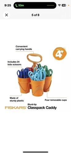 Forbici punta smussata Fiskars confezione classe per bambini 24 include mancini - Foto 7 di 9