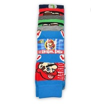 Mario Bros 6 Pair Men's Casual Crew Socks for Shoe Size 8-12 Bioworld