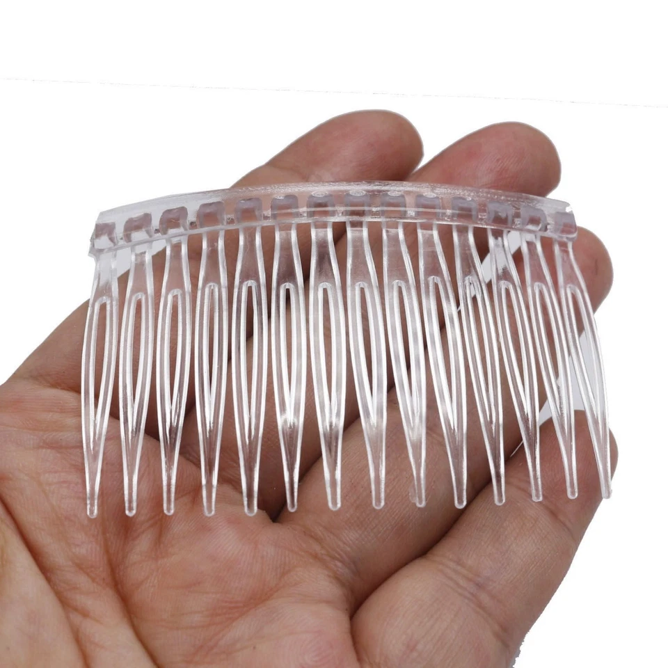 100 pinzas para el cabello de plástico transparente peines laterales pasadores pasadores 70x40 mm para damas artesanías Foto 4 de 4