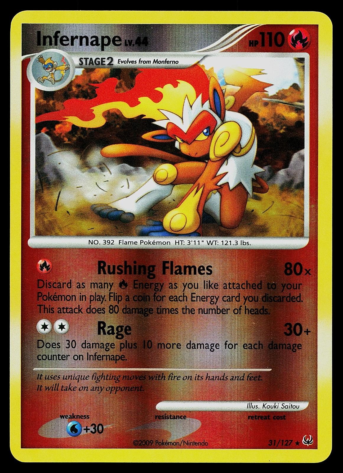 Pokemon Card - Infernape Platinum 31/127 Reverse Holo Rare