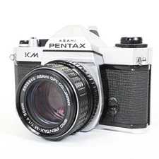 Asahi Pentax KM 35mm SLR Film Camera w/ SMC Pentax-M 50mm f/1.4 Lens Japan