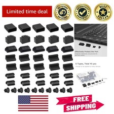 45-Piece Silicone USB Port Cover Set - Ultimate Dust  Liquid Protection 6 Types
