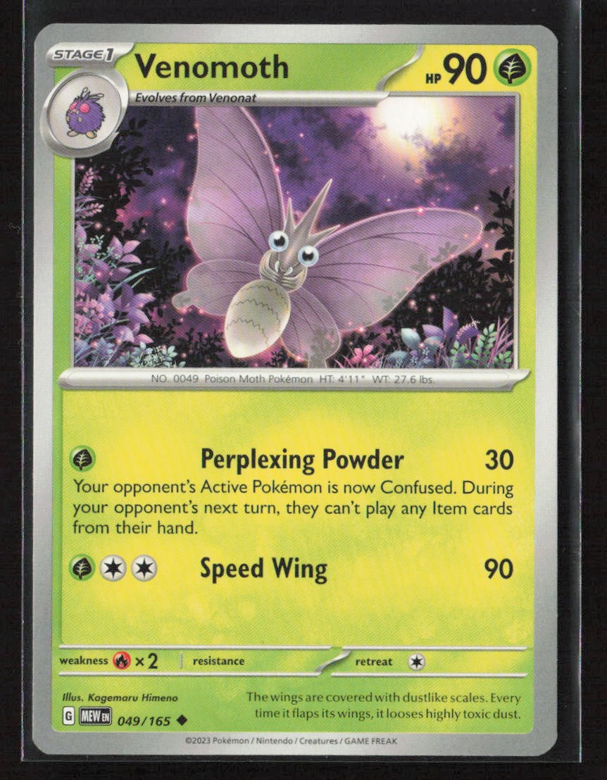 Venomoth #049/165 SV: Scarlet & Violet 151 Uncommon Pokemon TCG NM/M
