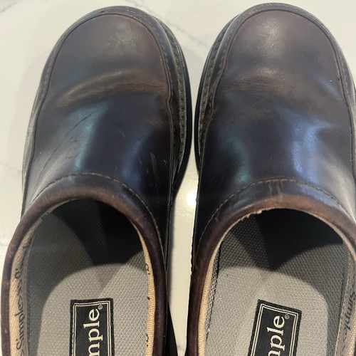 Simple Shoes Mens US 9.5 The Original Clog Brown Premium Leather Slip On - Picture 8 of 14