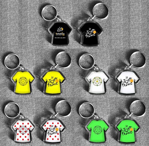 Tour de France t-shirt/jersey keyring Yellow, Polka Dot, Green, White - Picture 4 of 25