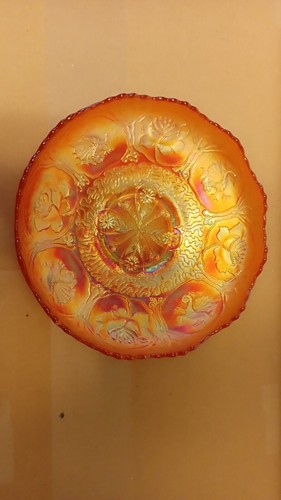 FENTON DRAGONS AND LOTUS MARIGOLD CARNIVAL GLASS BOWL - Picture 2 of 6