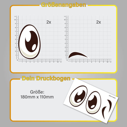 Aufkleber "Augen" Niedlich Augenpaar Wackelaugen Klebeaugen Basteln R202 - Bild 6 von 7