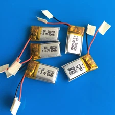 5pcs 60mAh 3.7V Li Po Polymer Rechargeable Battery 381220 For Earphone Video Pen