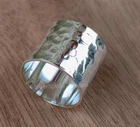 Hammered Sterling Silver Band Ring Wide Cuff Band Ring, Silver Cigar , All size