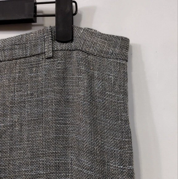 Pantalones Anne Klein Mezcla de Lino Mujer 16 Gris Oficina Carrera Negocios Informales Retro Foto 3 de 4