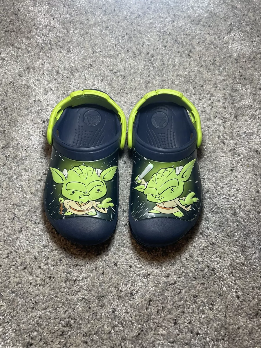 Crocs Yoda Shoes Kids 10 C 11 Green And Blue Star Wars