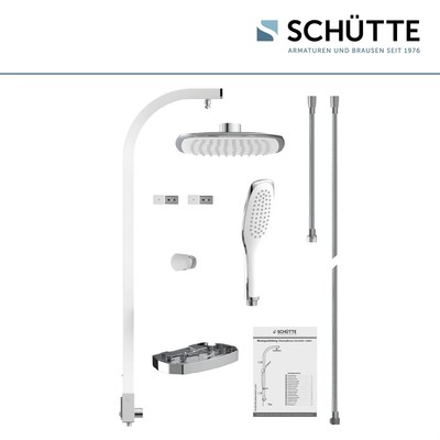 SCHÜTTE MADAGASKAR Regendusche mit Handbrause Duschsystem in weiß mit