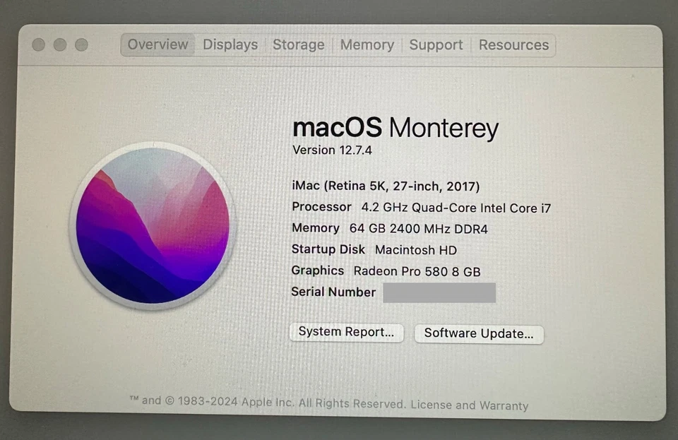 Apple iMac 27 英寸 Retina 5K 高规格酷睿 i7-4.2 GHz 2017 年中期 64GB RAM 1TB 固态硬盘 — 第 3/4 张图片