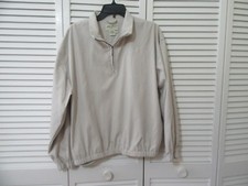 Eddie Bauer Golf Windbreaker pullover Men M Khaki colored collar, zipper,