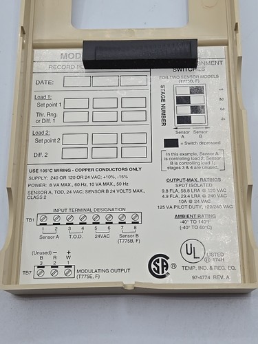Controlador de temperatura remoto HONEYWELL T775A1001 / T775A1001 solo unidad - Imagen 7 de 10