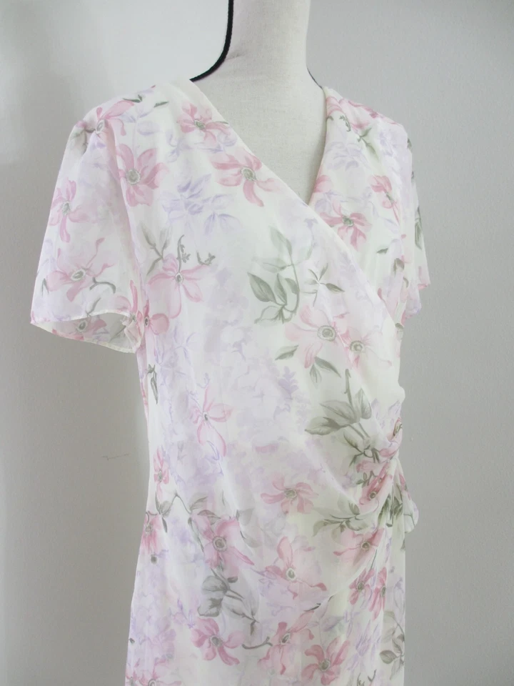 Vestido de té JBS para mujer 16 romántico hadas de gasa floral acanalado elegante femenino Foto 2 de 4