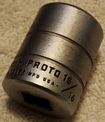 PROTO TOOLS 7430h 1/2'' DRIVE 15/16''  SHALLOW IMPACT SOCKET 6pt usa