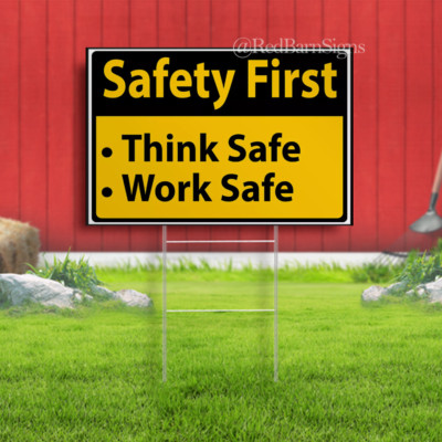 Safety First Sign Safety Sign Label Yard Sign | eBay