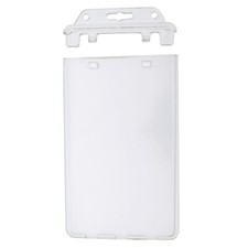 5 Pack Permanent Locking Hard Plastic Badge Holder - Vertical - by Specialist ID