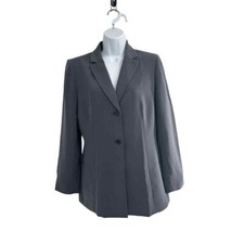 Kasper Dark Gray Two Button Long Sleeves Career Blazer Size 4