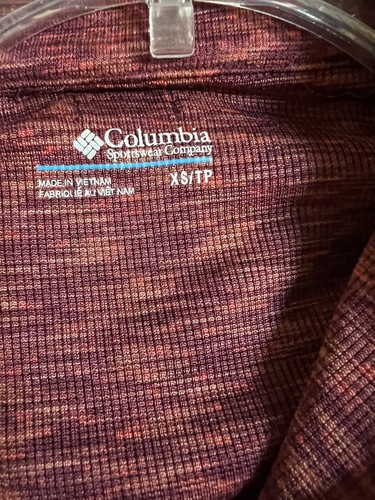 Columbia Women's Top Athletic Wear Burgundy, Pink Jacket 1/4 zip pullover XS - Picture 5 of 9