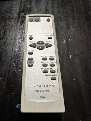 PROMETHEAN CXZW OEM PROJECTOR REMOTE CONTROL- Chrome & Gray
